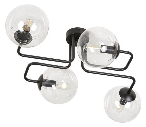 Lampadario da Soffitto BRENDI 4 in acciaio e vetro 4xE14