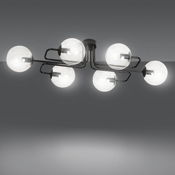 Lampadario da soffitto BRENDI 6 in acciaio e vetro 6xE14