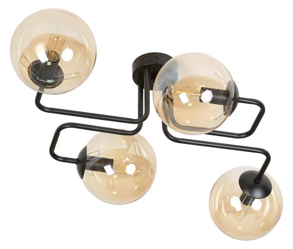 Lampadario da Soffitto BRENDI 4 in acciaio e vetro 4xE14