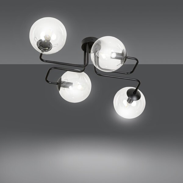 Lampadario da Soffitto BRENDI 4 in acciaio e vetro 4xE14