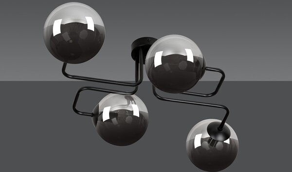 Lampadario da Soffitto BRENDI 4 in acciaio e vetro 4xE14