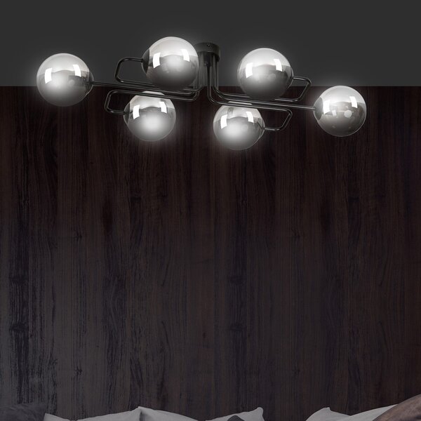 Lampadario da soffitto BRENDI 6 in acciaio e vetro 6xE14