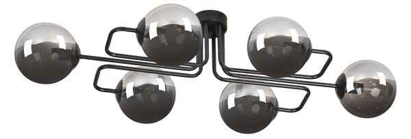 Lampadario da soffitto BRENDI 6 in acciaio e vetro 6xE14