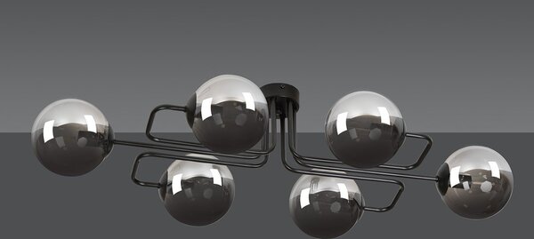 Lampadario da soffitto BRENDI 6 in acciaio e vetro 6xE14