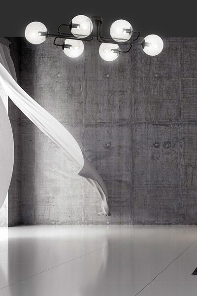 Lampadario da soffitto BRENDI 6 in acciaio e vetro 6xE14