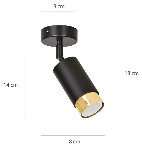 Lampada da soffitto e parete in Acciaio HIRO GU10