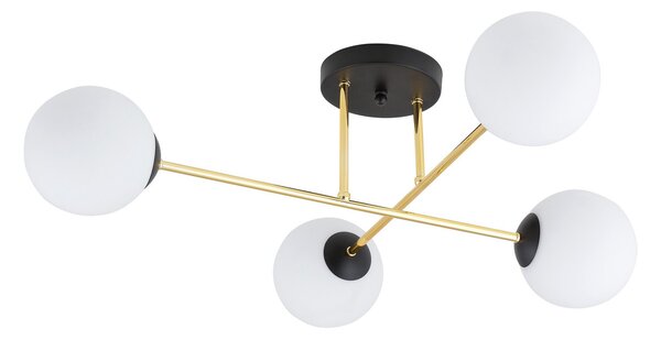 Lampadario da Soffitto MAGNUM 4 in Acciaio e Vetro 4xE14