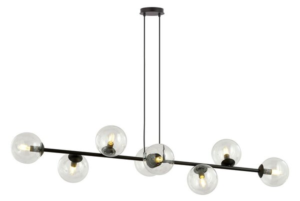 Lampadario a sospensione ROSSI 8 BL in acciaio e vetro 8xE14