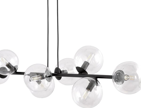 Lampadario a sospensione ROSSI 8 BL in acciaio e vetro 8xE14