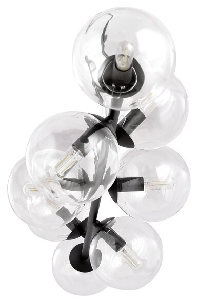 Lampadario a sospensione ROSSI 8 BL in acciaio e vetro 8xE14