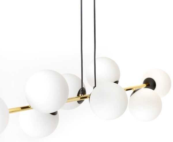 Lampadario a sospensione GRAVITY 6 Nero/Bianco e Oro 6xE14