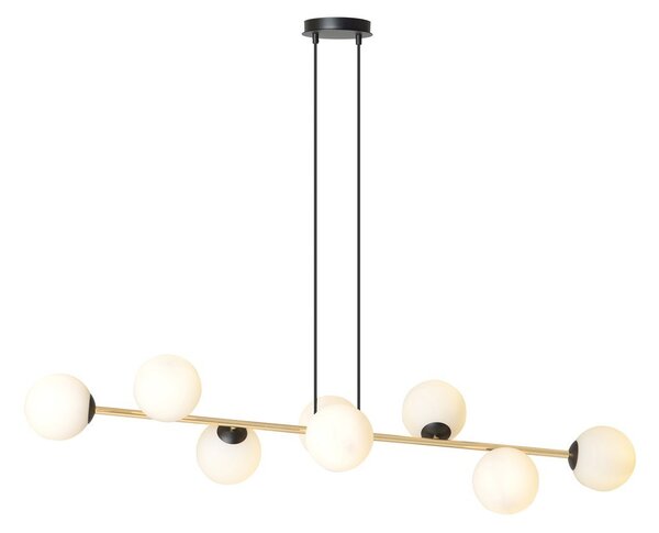 Lampadario a sospensione GRAVITY 8 Nero/Bianco e Oro 8xE14