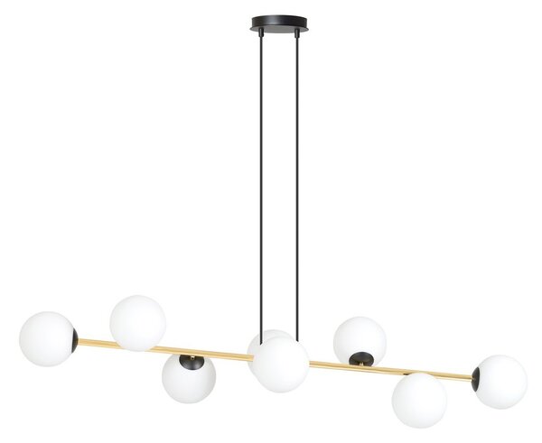 Lampadario a sospensione GRAVITY 8 Nero/Bianco e Oro 8xE14