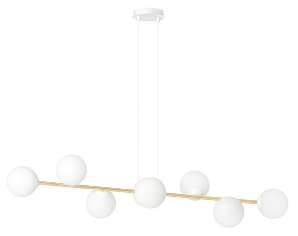 Lampadario a sospensione GRAVITY 8 Nero/Bianco e Oro 8xE14