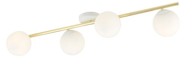 Lampada da soffitto in acciaio SPLENDI 4 Bianco e Oro 4xE14