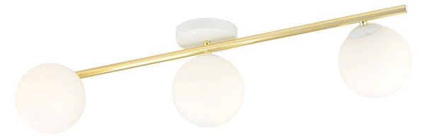 Lampada da soffitto in acciaio SPLENDI 3 Bianco e Oro 3xE14