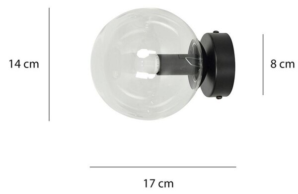 Lampada da Parete ROSSI K1 BL E14 GrafiteTrasparente Miele