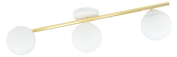 Lampada da soffitto in acciaio SPLENDI 3 Bianco e Oro 3xE14