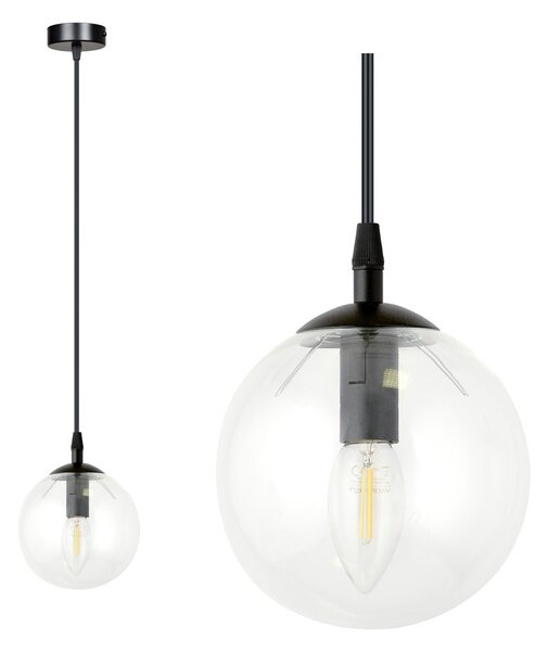 Lampada a sospensione COSMO 1 BL in acciaio e vetro E14
