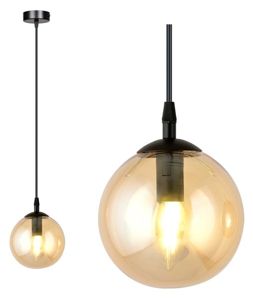 Lampada a sospensione COSMO 1 BL in acciaio e vetro E14