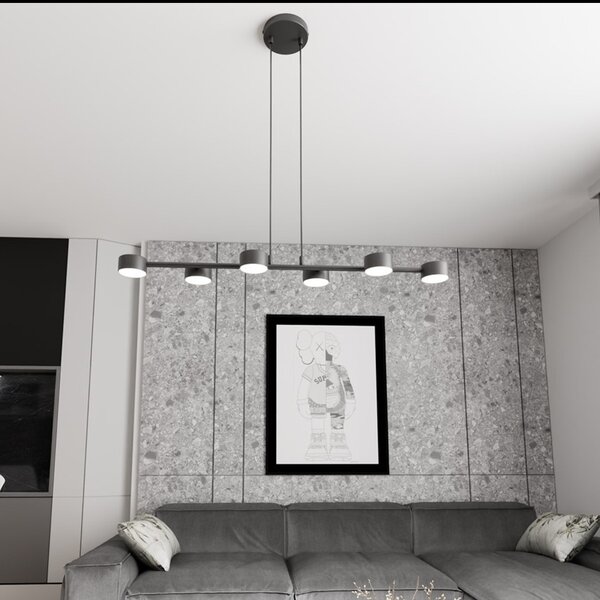 Lampadario a sospensione MEGARA 6 Nero 6xGX53