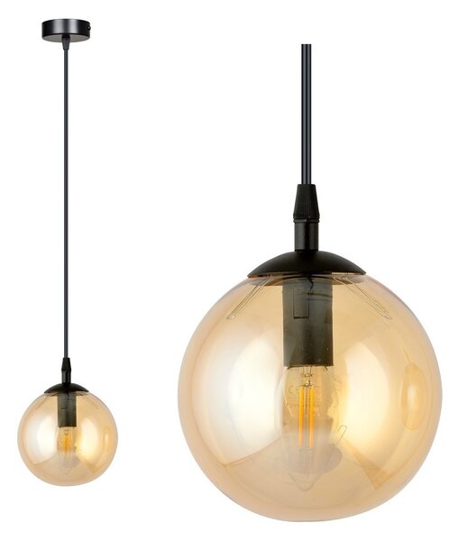 Lampada a sospensione COSMO 1 BL in acciaio e vetro E14