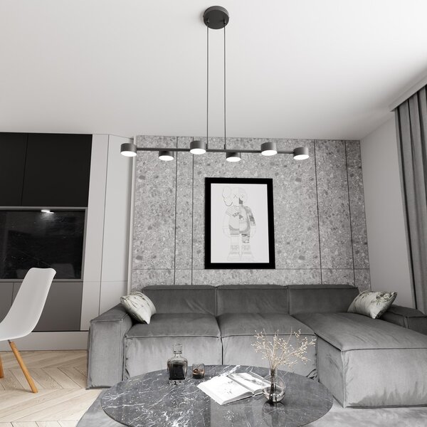 Lampadario a sospensione MEGARA 6 Nero 6xGX53