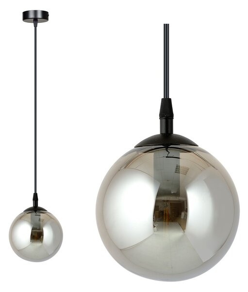 Lampada a sospensione COSMO 1 BL in acciaio e vetro E14