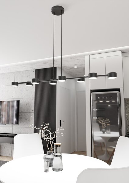 Lampadario a sospensione MEGARA 8 Nero 8xGX53