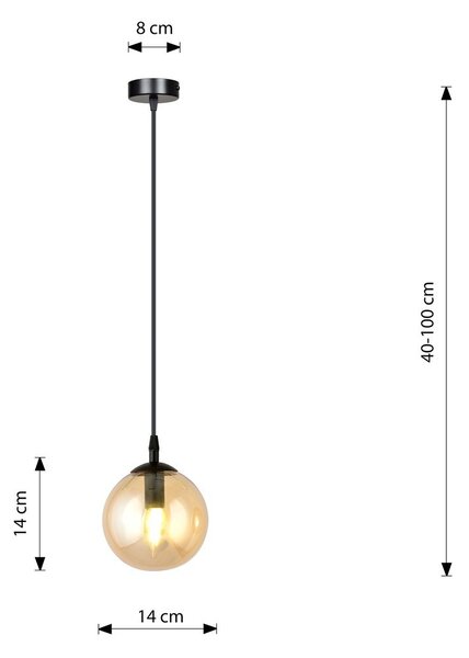 Lampada a sospensione COSMO 1 BL in acciaio e vetro E14