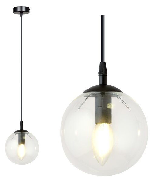Lampada a sospensione COSMO 1 BL in acciaio e vetro E14