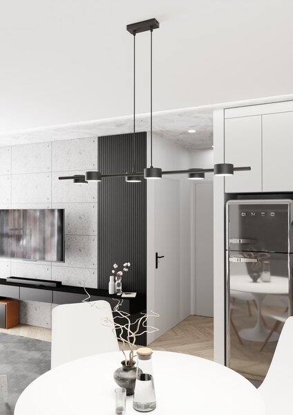 Lampadario a sospensione SORA 6 Nero 6xGX53 da interno