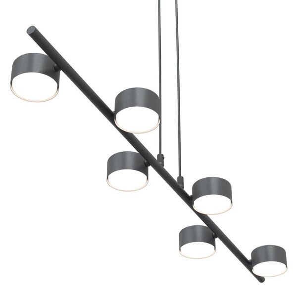 Lampadario a sospensione SORA 6 Nero 6xGX53 da interno