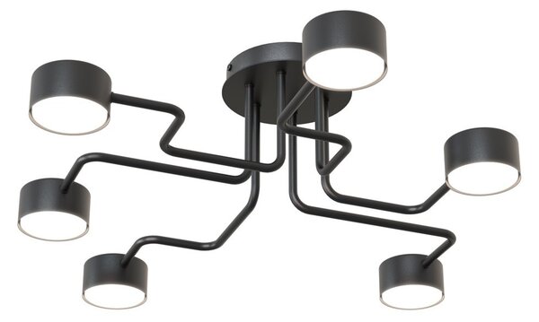 Lampada da soffitto in acciaio KURAGE 6 nera 6xGX53