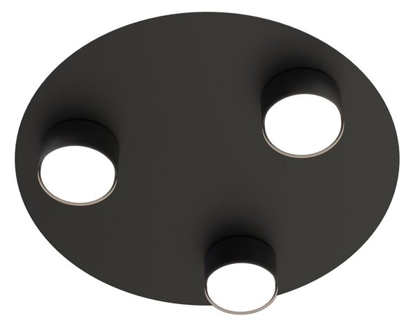 Lampada da soffitto in acciaio BOLX 3 nera 3xGX53