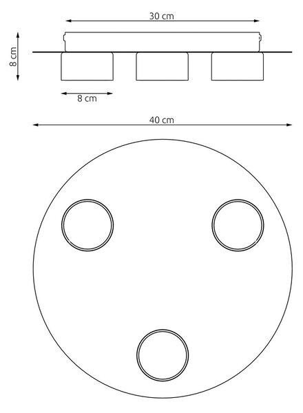 Lampada da soffitto in acciaio BOLX 3 nera 3xGX53