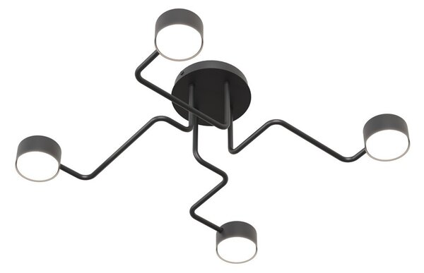 Lampada da soffitto in acciaio KURAGE 4 nera 4xGX53