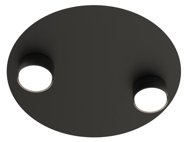 Lampada da soffitto in acciaio BOLX 2 nera 2xGX53