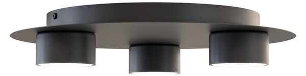Lampada da soffitto in acciaio BOLX 3 nera 3xGX53