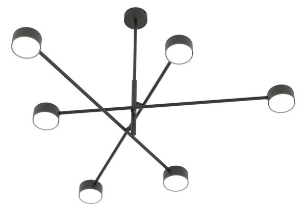 Lampadario da soffitto in acciaio NATSU 6 nero 6xGX53