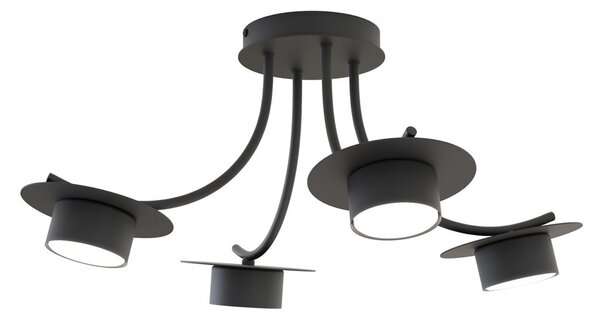 Lampada a soffitto in acciaio ENSO 4 nero da interno 4xGX53
