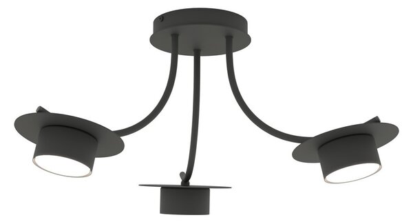 Lampada a soffitto in acciaio ENSO 3 nero da interno 3xGX53