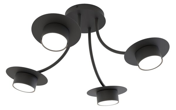 Lampada a soffitto in acciaio ENSO 4 nero da interno 4xGX53