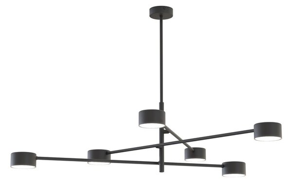 Lampadario da soffitto in acciaio NATSU 6 nero 6xGX53