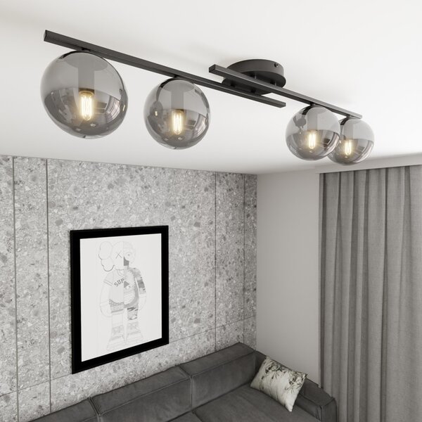 Lampada da soffitto in acciaio KAIRO 4 da interno 4xE14