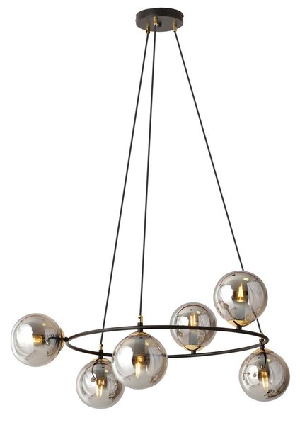 Lampadario a Sospensione AZURA 6 in Acciaio e Vetro 6xE14