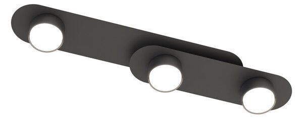 Lampada da soffitto in acciaio STILO 3 nera da interno 3xGX53