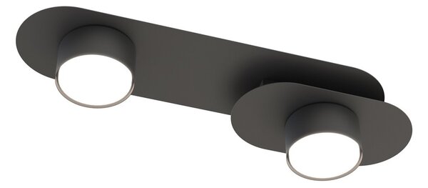 Lampada da soffitto in acciaio STILO 2 nera da interno 2xGX53
