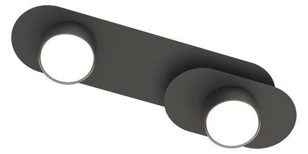 Lampada da soffitto in acciaio STILO 2 nera da interno 2xGX53
