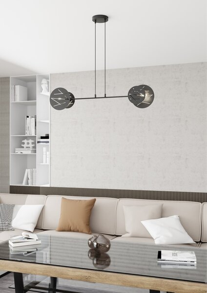 Lampada a sospensione in acciaio XOTIC 2 nero 2xE27